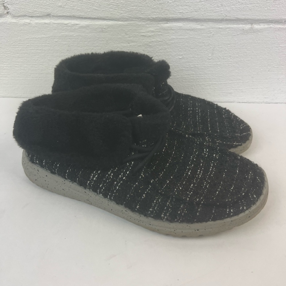 Hey Dude Black Britt Shoes, 6